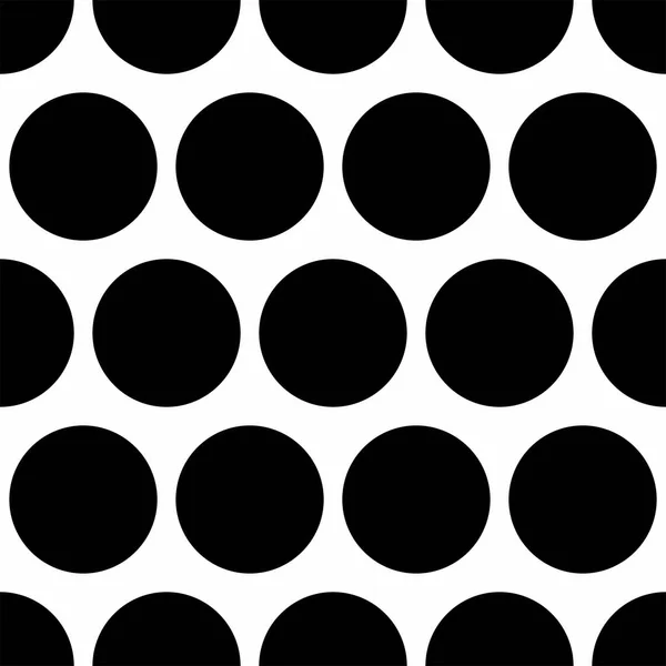 黒の背景に白のタイル水玉模様のシームレスな暗いベクトル パターン — ストックベクタ