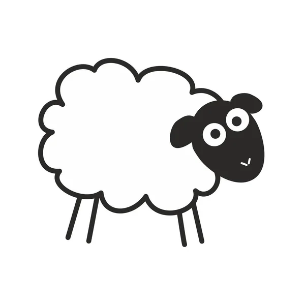 驚いて 羊を見つめています 白い背景で隔離の不眠症ベクトル図 — ストックベクタ