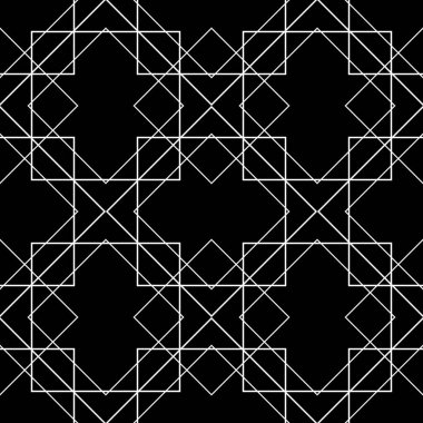 Siyah arka plan üzerine beyaz süsleme döşeme vektör deseni