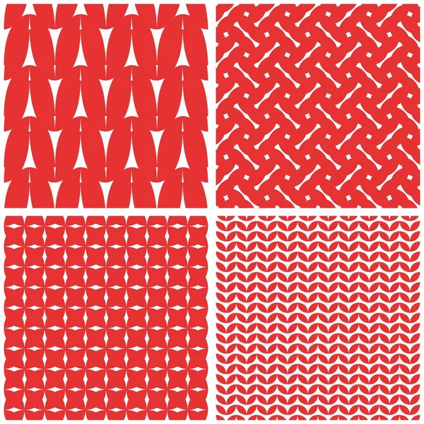 Tile Vector Pattern White Print Red Background — Stock Vector