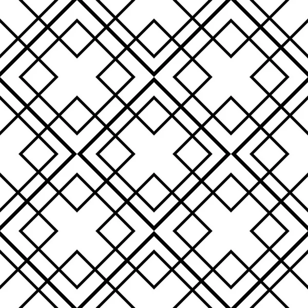 Patrón Vectorial Azulejo Con Adorno Blanco Sobre Fondo Negro — Archivo Imágenes Vectoriales