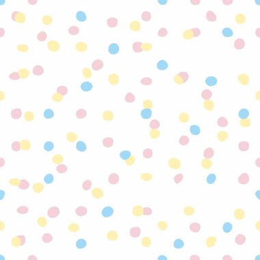 Döşeme vektör deseni pastel el ile nokta beyaz arka plan üzerinde çizilmiş.