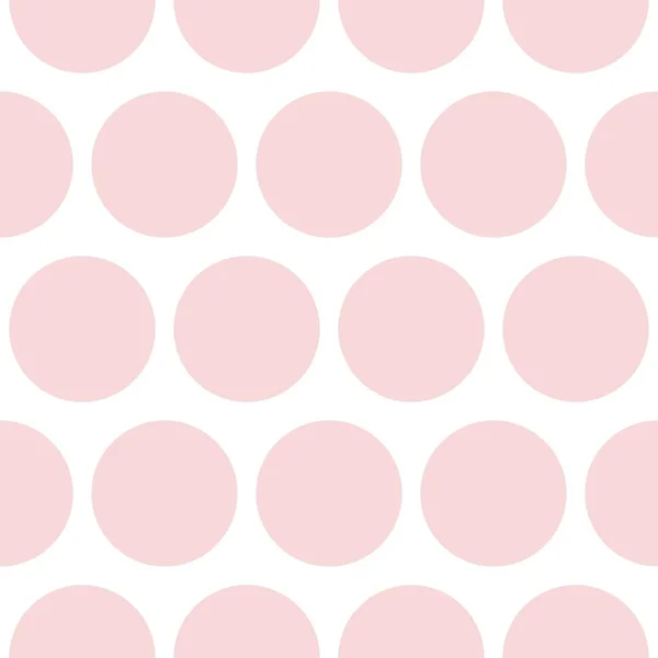 Tile Vector Pattern Big Pink Polka Dots White Background Decoration — Stock Vector