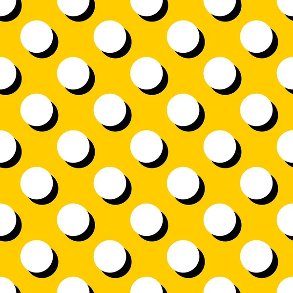 Patrón Vectores Azulejos Con Lunares Blancos Sombra Negra Sobre Fondo — Vector de stock