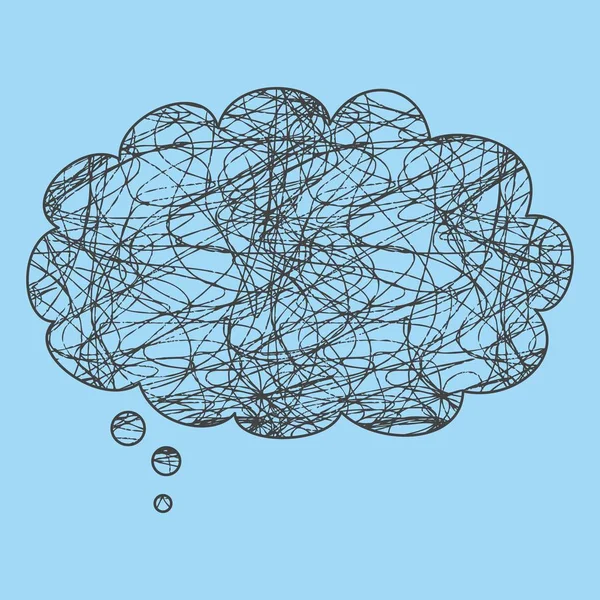 Mess Mind Bad Thinking Concept Vector Illustration Chaos Bulle Speech — Image vectorielle