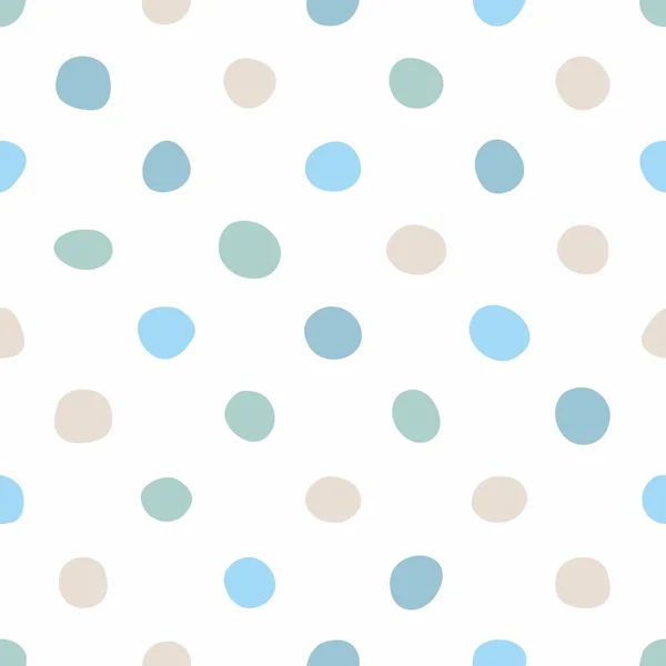 Patrón Vectores Azulejos Con Puntos Pastel Dibujados Mano Sobre Fondo — Vector de stock