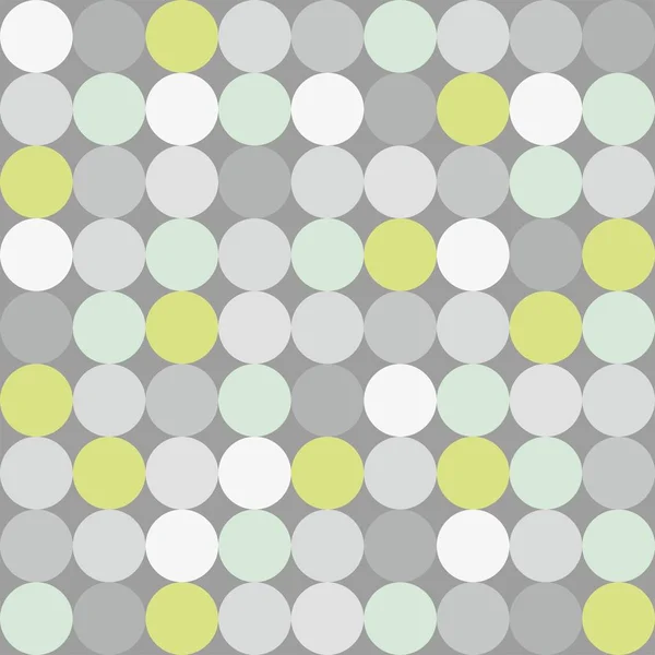 Векторный Рисунок Плитки Зеленым Серым Белым Бесшовными Точками Польки Сером — стоковый вектор