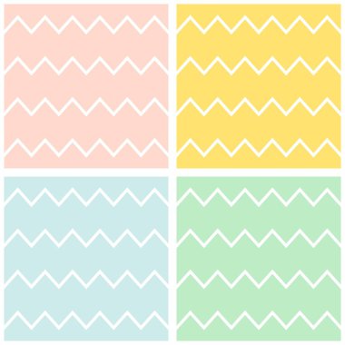 Chevron vektör desen set pastel zig zag arka plan ile döşeme
