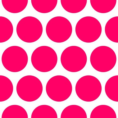 Beyaz arka plan üzerinde izole pembe noktalı soyut renkli seamless modeli