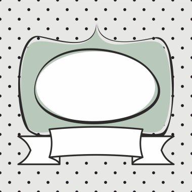 El vektör dekoratif çerçeve üzerinde noktalı arka plan çekilmiş. 