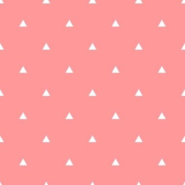 soyut renkli seamless modeli pembe bir arka plan üzerinde beyaz üçgen ile 