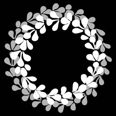 Elle çizilmiş vektör dekoratif çerçeve çelenk şeklinde 