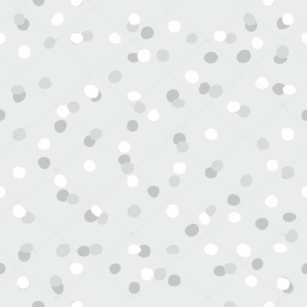 Seamless vector pattern with tile polka dots on grey background