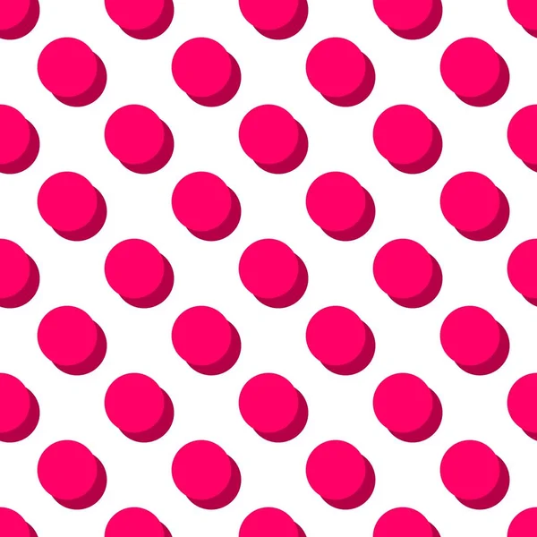 Векторный Рисунок Плитки Большими Розовыми Точками Польки Белом Фоне Украшения — стоковый вектор