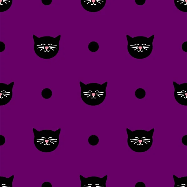无缝的样式与猫 抽象向量背景 — 图库矢量图片