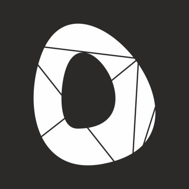 O izole siyah arka plan üzerine beyaz vektör alfabesi mektubu