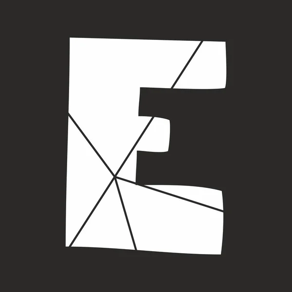 Lettre Alphabet Vectoriel Blanc Isolé Sur Fond Noir — Image vectorielle