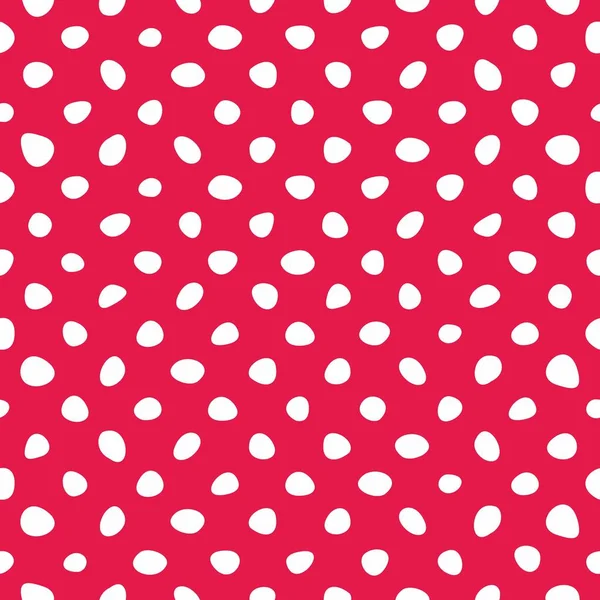 Tegel Vector Patroon Met Witte Doodle Polka Dots Roze Achtergrond — Stockvector