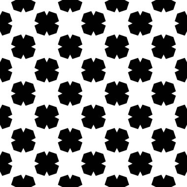 Kusursuz dekorasyon duvar kağıdı için siyah ve beyaz vektör deseni