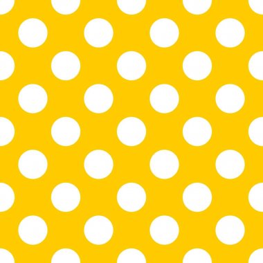 Yaz masaüstü duvar kağıdı, dekorasyon veya web sitesi tasarımı için güneşli sarı arka plan üzerinde beyaz polka noktalar ile ayarlanmış kiremit vektör deseni.