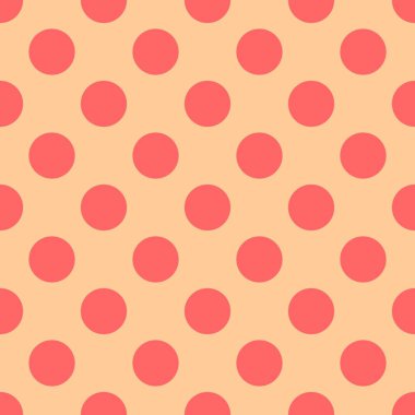 Turuncu arka plan üzerinde pembe polka noktalar ile Kiremit vektör deseni