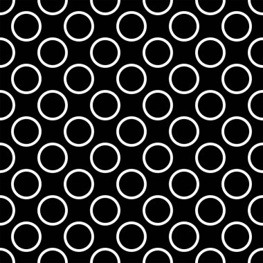 Sorunsuz karanlık vektör desen siyah arka plan üzerine beyaz çini polka noktalı