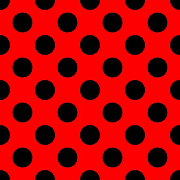 Modèle Vectoriel Tuile Avec Pois Noirs Sur Fond Rouge — Image vectorielle