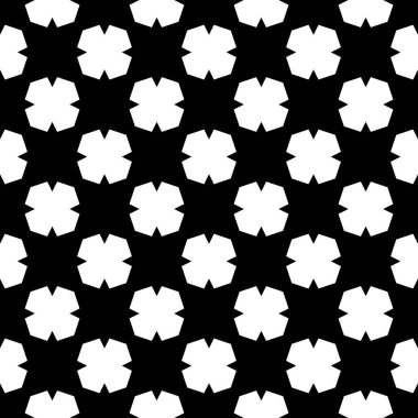 Kusursuz dekorasyon duvar kağıdı için siyah ve beyaz vektör deseni