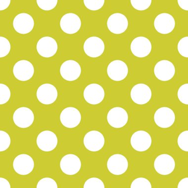 Yeşil bir arka plan üzerinde büyük beyaz polka noktalar ile Vektör dikişsiz desen. Kartlar, davetiyeler, düğün veya bebek duş albümleri, arka planlar, sanat ve defterler için.