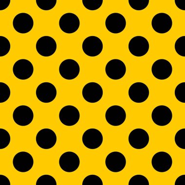 Sarı arkaplanda siyah benekli döşeme vektör deseni