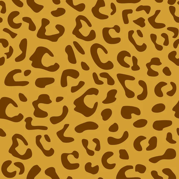 Sömlös Leopard Mönster Vektor Design Animal Brown Kakel Skriv Bakgrund — Stock vektor