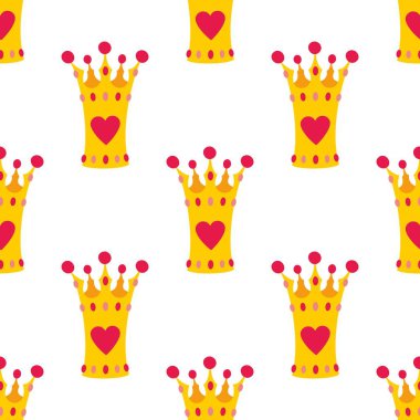 Kalpleri dikişsiz vektör arka plan veya kiremit bebek desen ile Taç