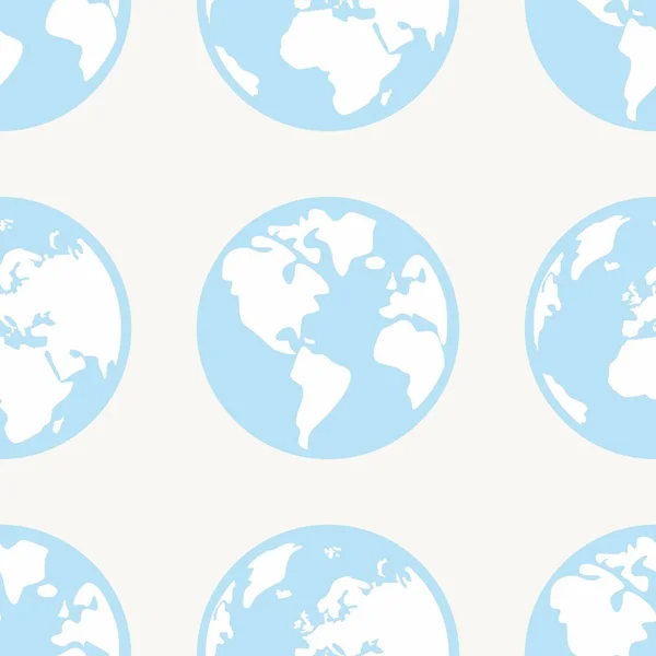 Patrón Vectores Azulejos Con Planeta Tierra Sobre Fondo Gris Para — Archivo Imágenes Vectoriales