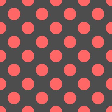 Turuncu arka plan üzerinde pembe polka noktalar ile Kiremit vektör deseni