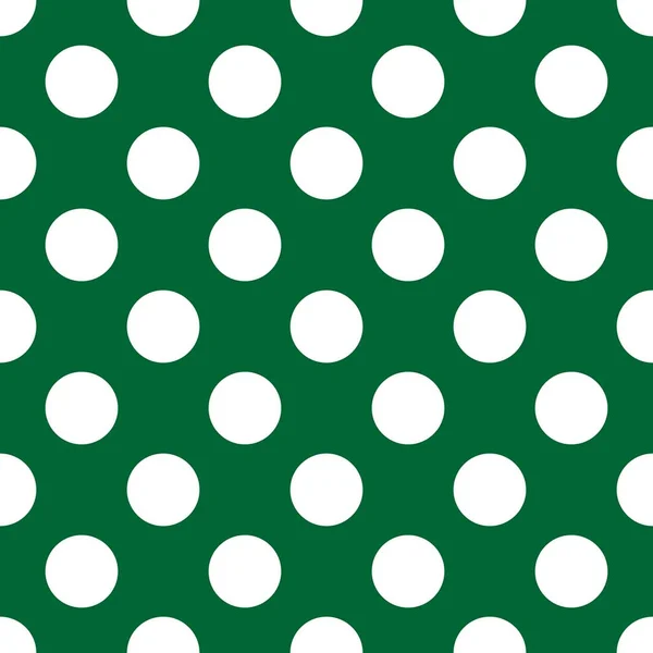 Patrón Vector Azulejos Con Lunares Blancos Sobre Fondo Verde — Archivo Imágenes Vectoriales