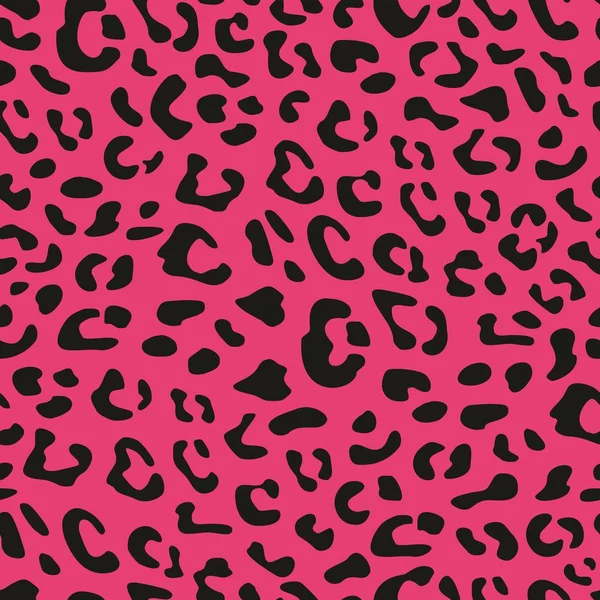 Seamless Leopard Vector Pattern Design Animal Pink Black Tile Print — Stock Vector