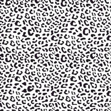 Dikişsiz leopar vektör deseni, hayvan kiremit siyah ve beyaz baskı arka plan