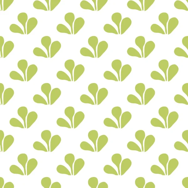 シームレスな装飾壁紙のための白い背景に緑の葉とタイル熱帯ベクトルパターン — ストックベクタ