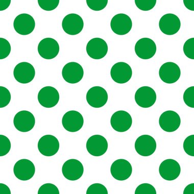 Dikişsiz dekorasyon duvar kağıdı için beyaz arka plan üzerinde yeşil polka noktalar ile Kiremit vektör deseni