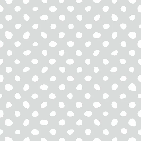 シームレスなベクトル パターン タイル グレーの背景に白の水玉 — ストックベクタ