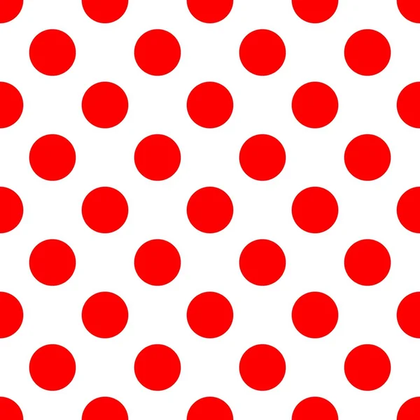Κεραμίδι Διανυσματικό Μοτίβο Μεγάλες Κόκκινες Πουά Λευκό Φόντο — Διανυσματικό Αρχείο