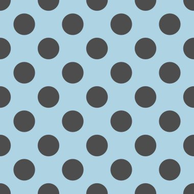 Pastel mavi arka planda sevimli siyah benekli pürüzsüz vektör deseni