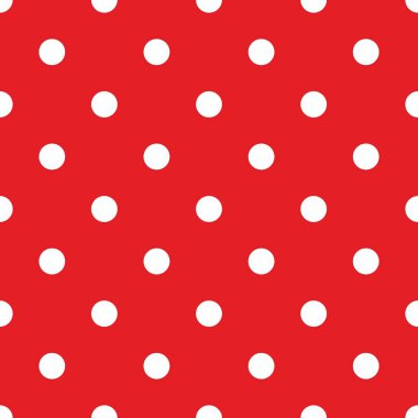 Kırmızı arka planda beyaz benekli, pürüzsüz vektör deseni - noel arkaplanı, bloglar, www, hatıra defterleri, parti veya bebek partisi davetiyeleri ve düğün kartları için retro doku.