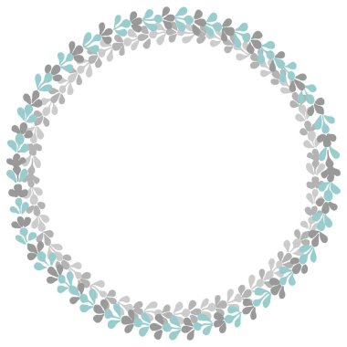 Pastel mavi defne vektör çelenk çerçeve