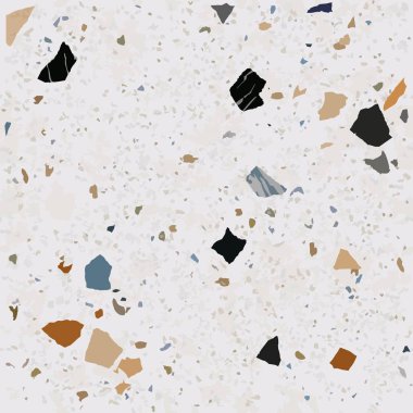 Terrazzo kiremit vektör deseni. Gri mermer arka planda renksiz beton duvar kağıdı var.