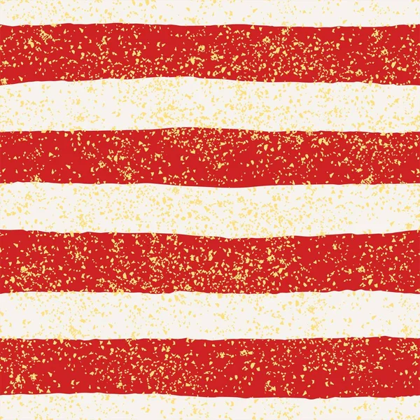 赤と白の縞模様と金色の塵の背景を持つタイルベクトルパターン — ストックベクタ