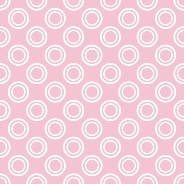 Patrón Vectorial Sin Costuras Con Lunares Blancos Sobre Fondo Rosa — Vector de stock