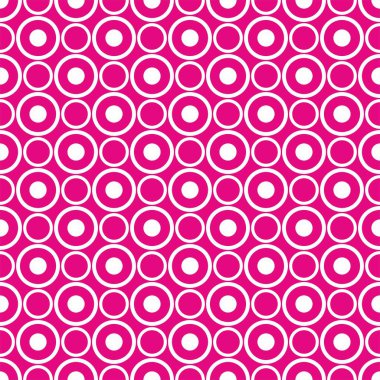 Neon pembe vektör arka planında soyut, pürüzsüz beyaz noktalar