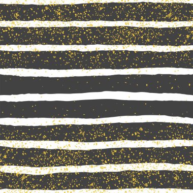 Siyah beyaz çizgili ve altın tozlu döşeme vektör deseni
