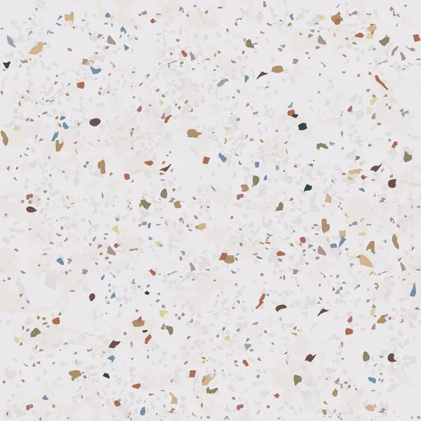 Carrelage Motif Vectoriel Terrazzo Avec Pierre Colorée Sur Fond Marbre — Image vectorielle